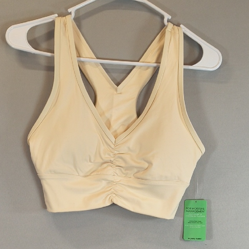 Forever 21 Women's Cream Ruched Sports Bra , NWT ,  Size M